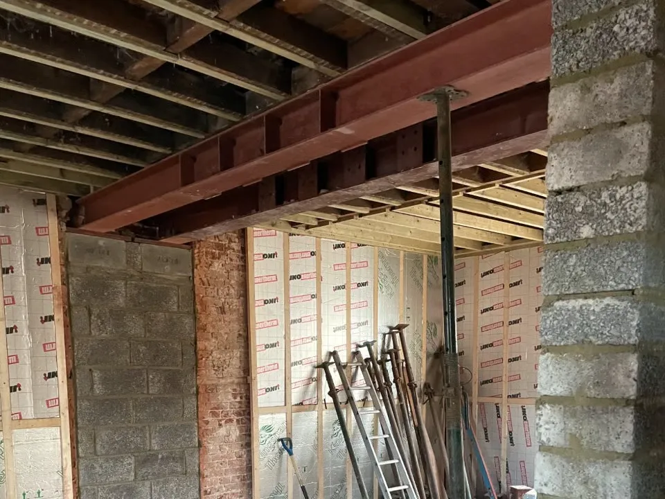Construction team managing structural steel installation in Hampshire